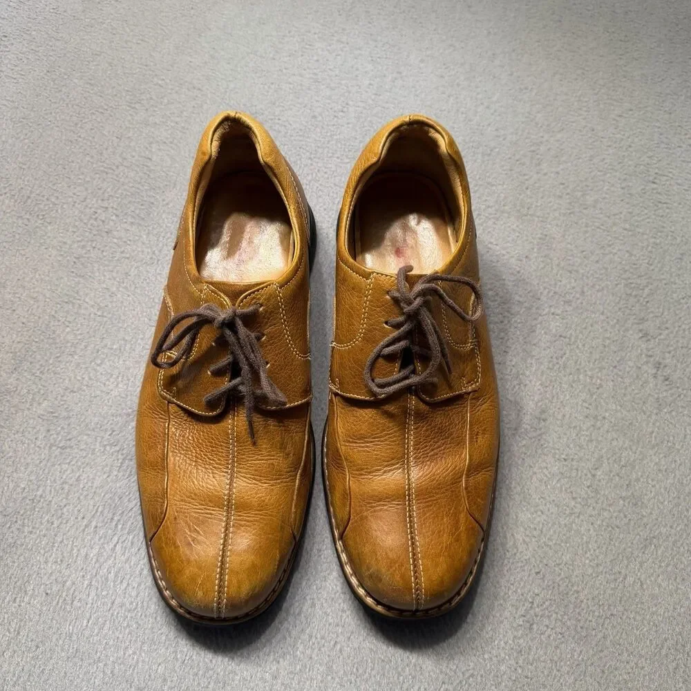 Johnston & Murphy Mens Size 8.5 M Brown Leather Split Toe Derby Dress Shoe